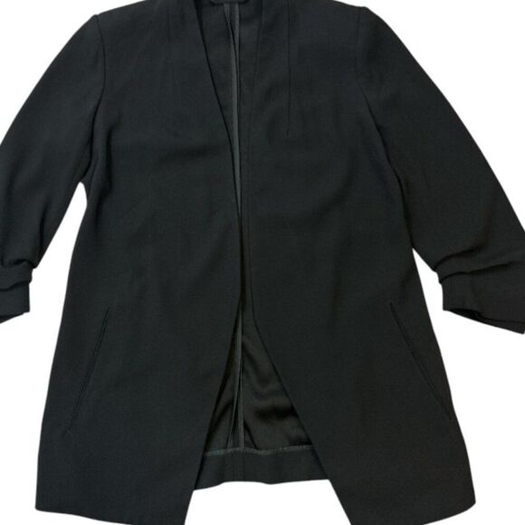 Aritiza Babaton Power Blazer Sz 4 Black Open Front Minimalist Career Chic - Picture 10 of 15